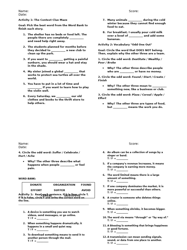 Activities for TOEIC Classes | PDF | Chess | Chess Theory