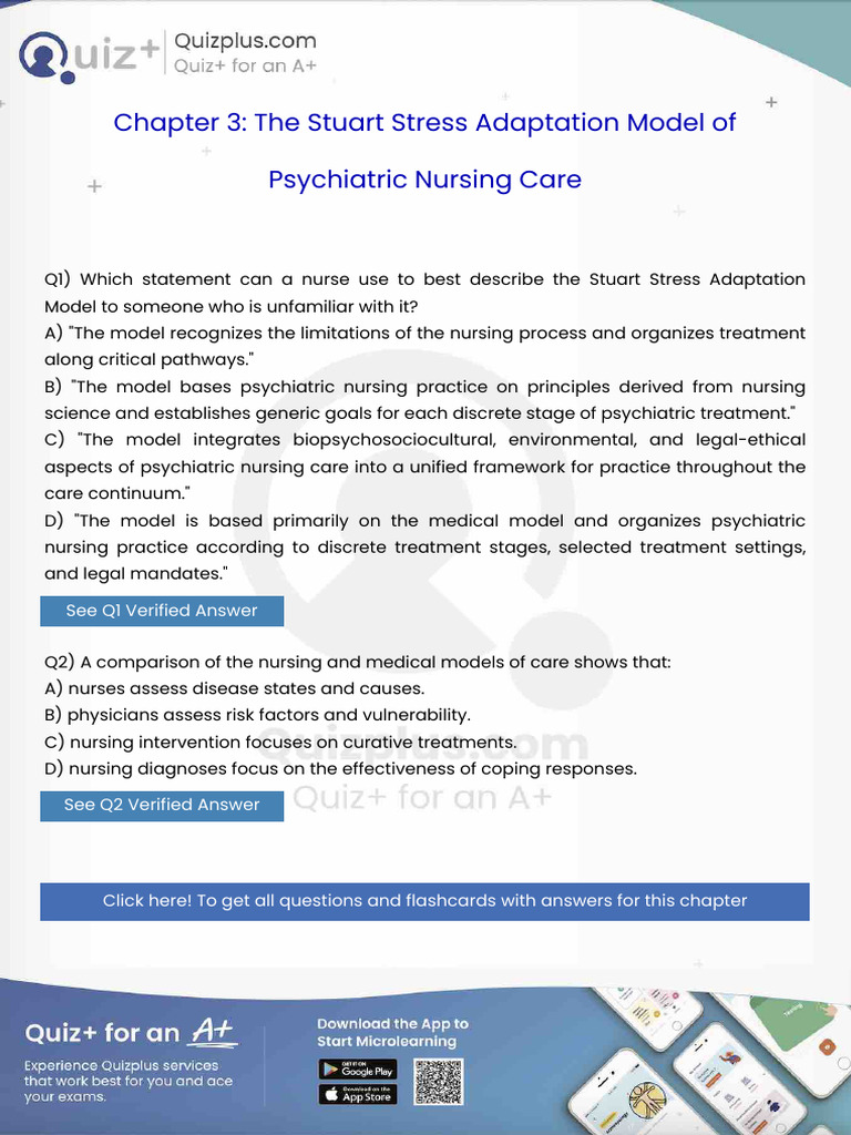 Which Statement Can a Nurse Use to Best Describe the Stuart Stress ...