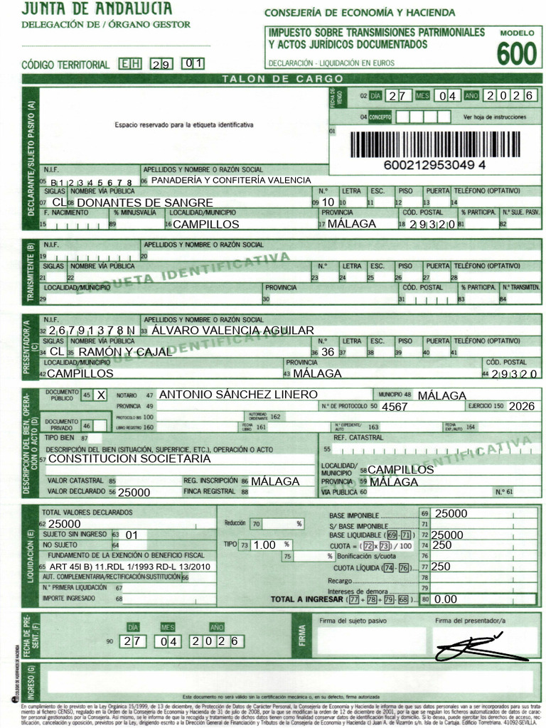Modelo 600 Itpyajd | PDF