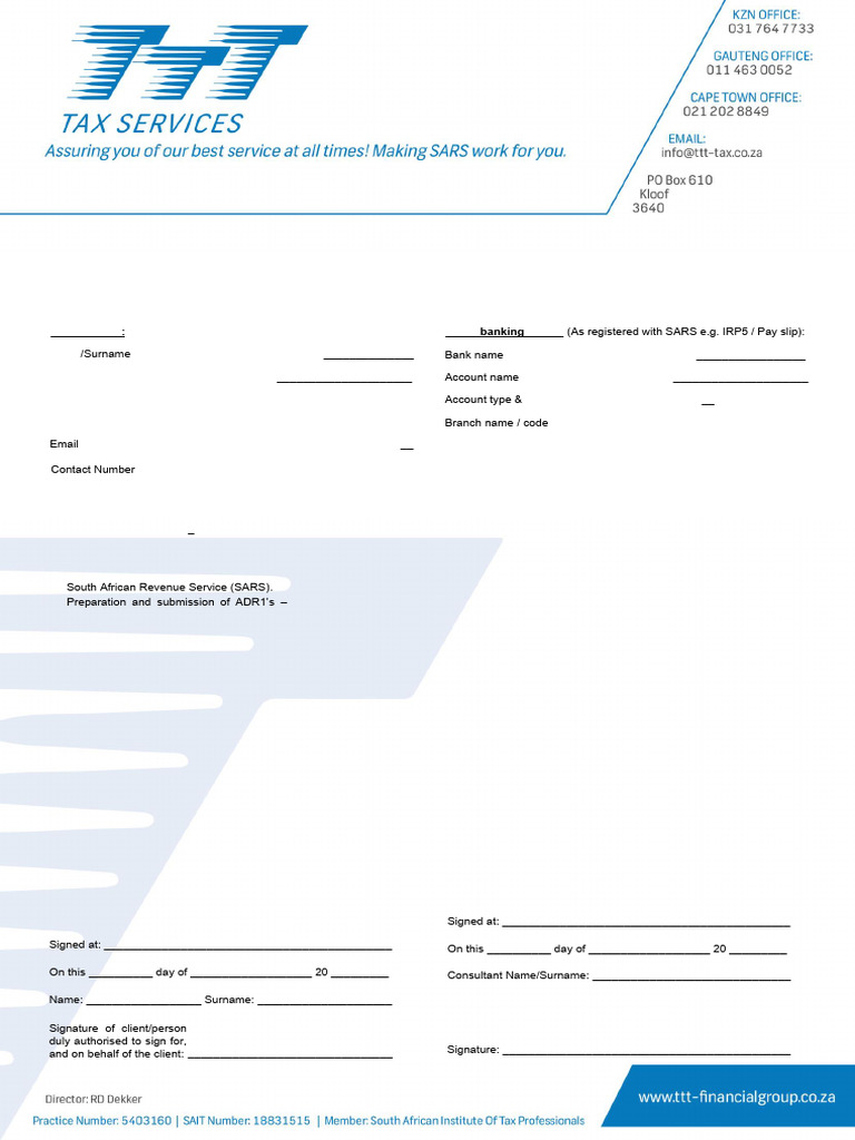 `TTT Letter of Engagement (Individual) (Printable) | PDF | Taxes ...