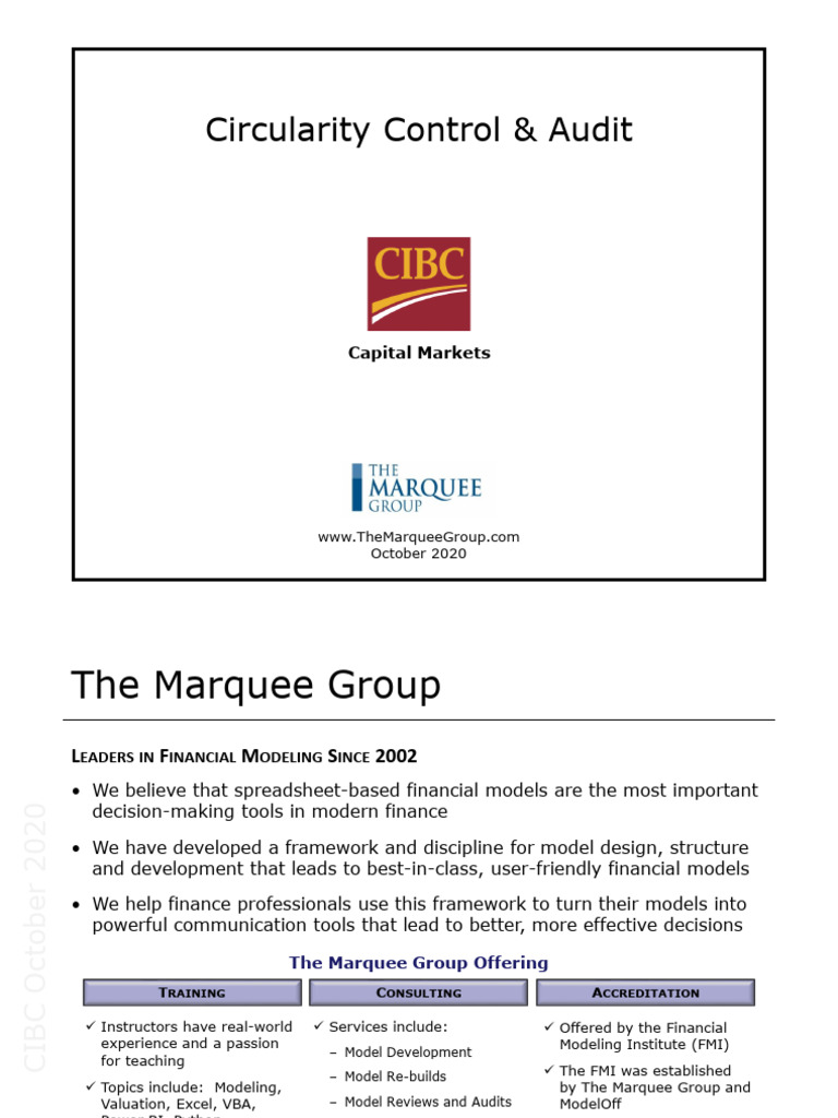 Marquee Group - Circularity Modeling Pres Oct 2020 | PDF | Visual Basic ...