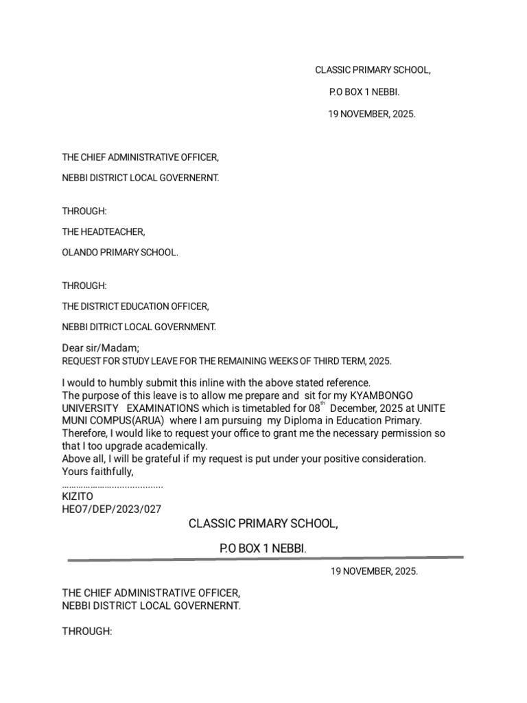 Study Leave Request | PDF