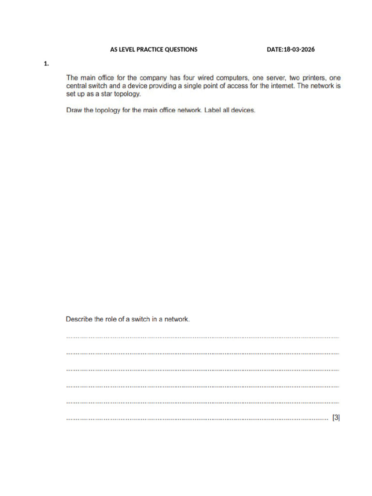 As Level Worksheet 1.1 | PDF