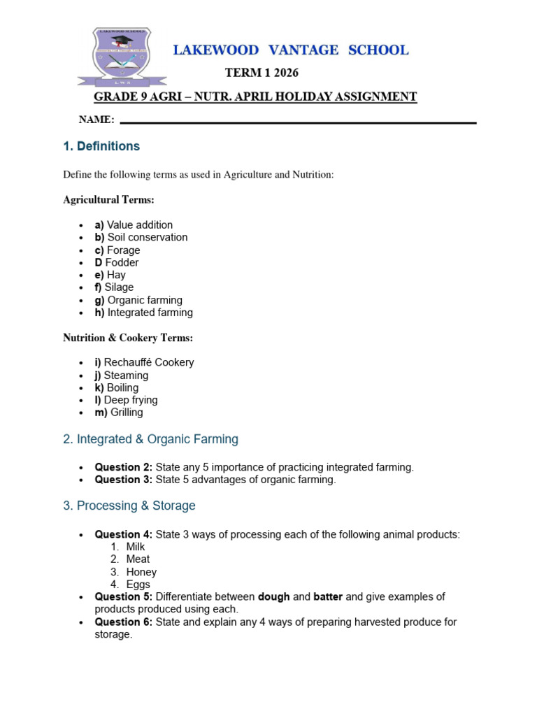 GRADE 9 APRIL HOLIDAY ASSIGNMENTS | PDF | Jesus | Moses