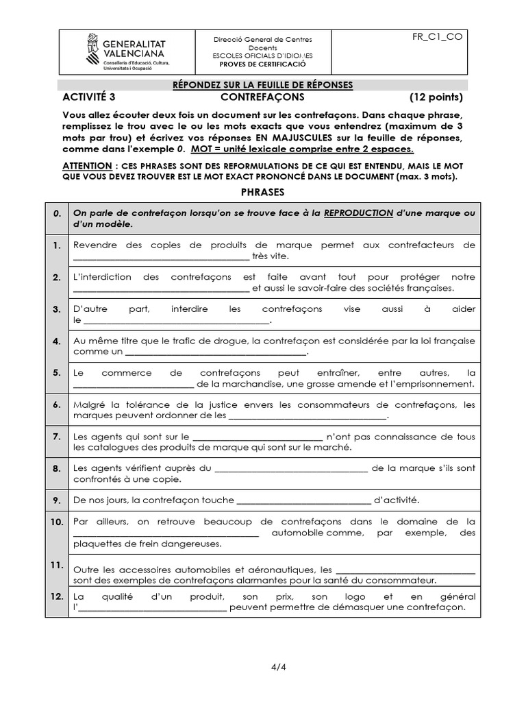 CO Contrefaçons | PDF | Contrefaçon