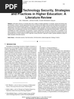 Download Information Technology Security Strategies and Practices in Higher Education A Literature Review by Journal of Computing SN103246762 doc pdf