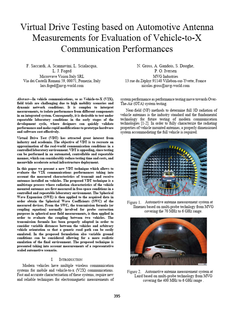Saccardi Virtual Drive Testing Automotive Ant Meas Eval V2X Comm Perf ...