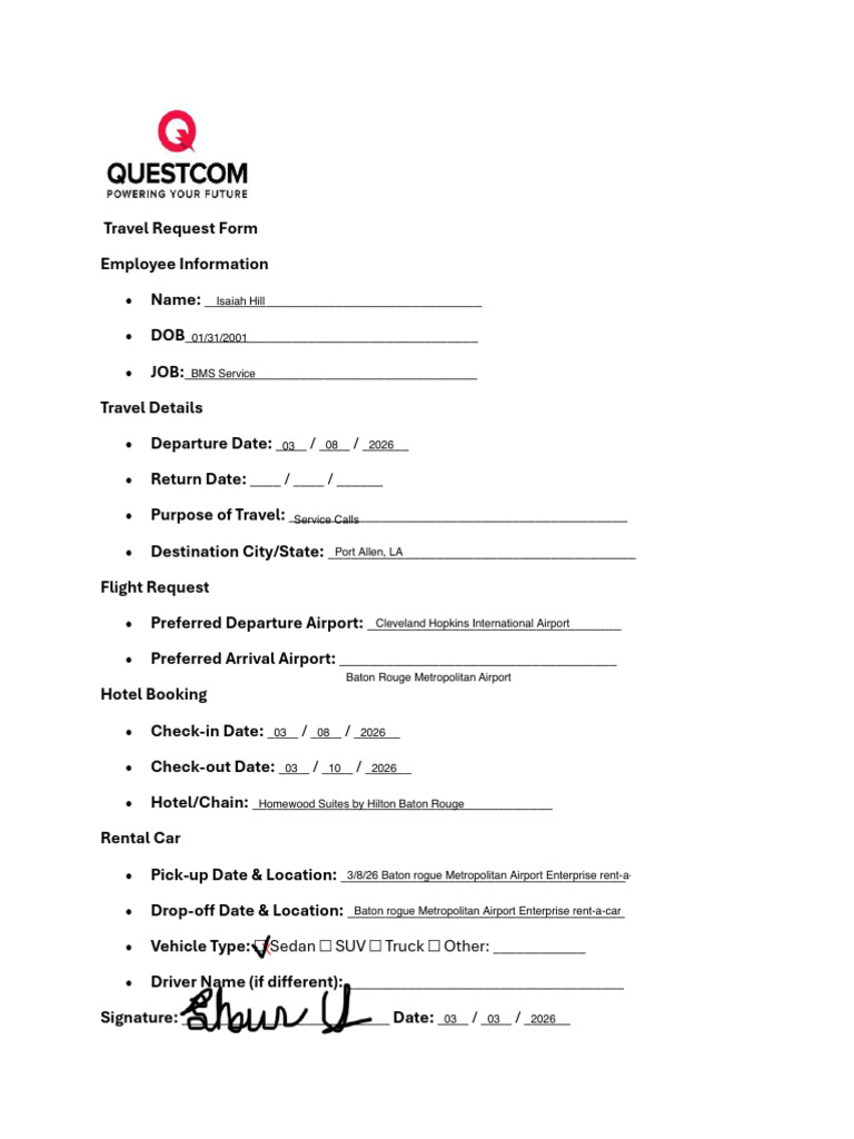 Travel Request Form | PDF