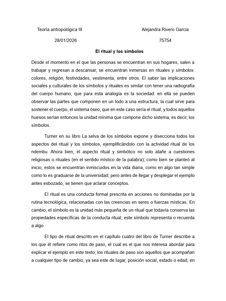 El Ritual y Los Símbolos Turner | PDF | Rituales | Los símbolos
