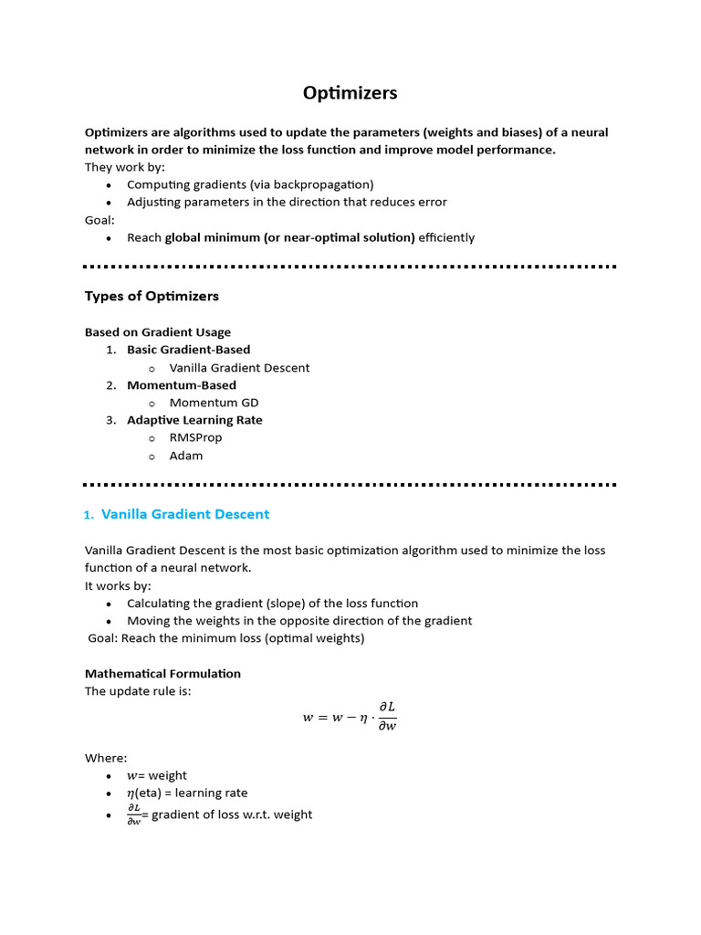 optmizers | PDF | Learning | Machine Learning
