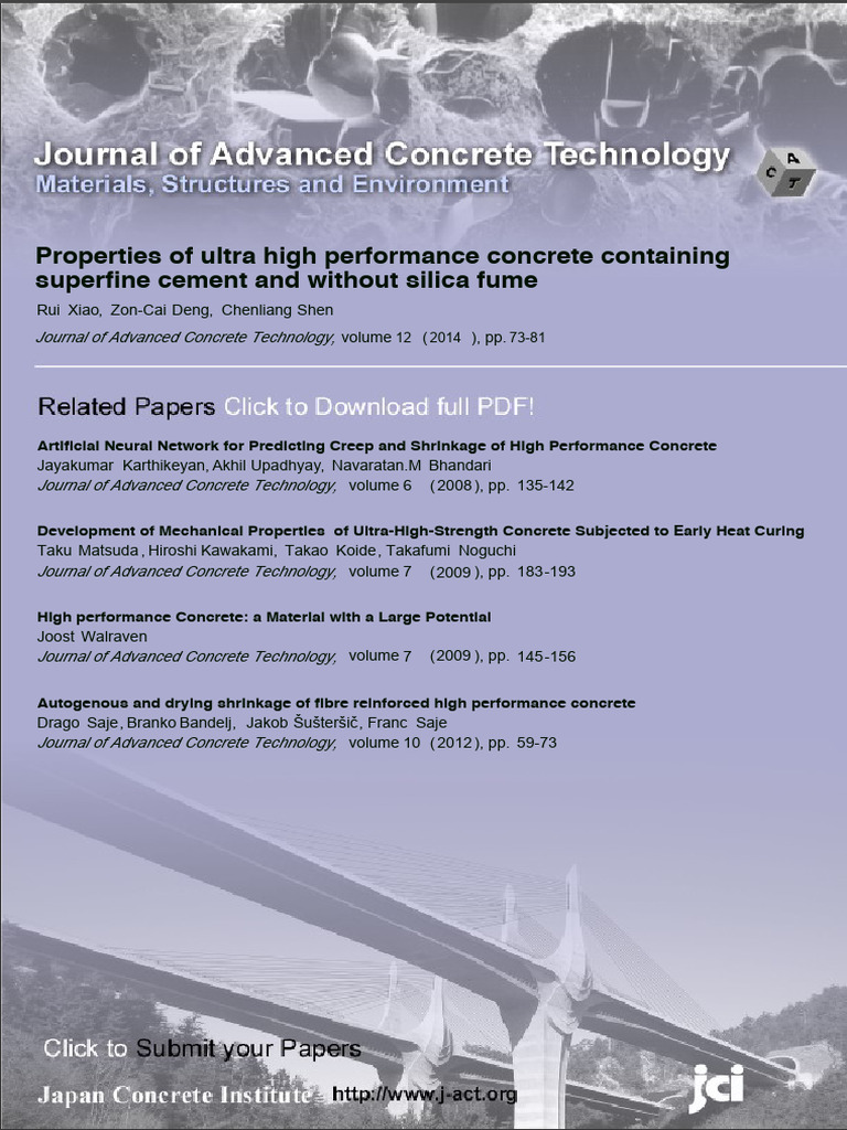 Properties of Ultra High Performance Con | PDF | Concrete | Strength Of ...