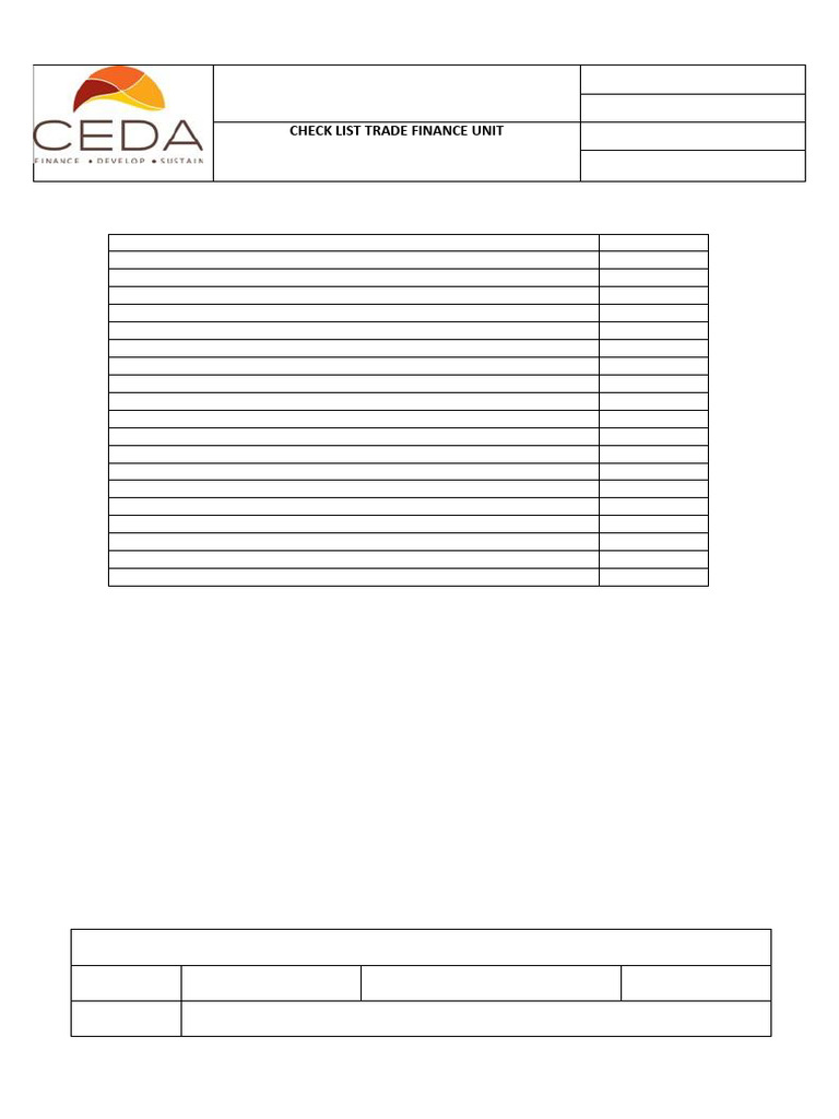 Ceda Trade Finance Checklist | PDF