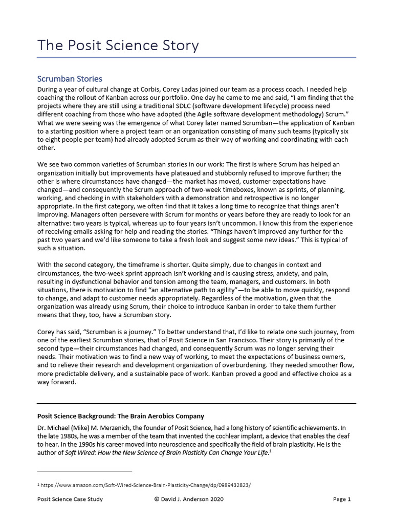 Case Study Posit Science | PDF | Software Development Process | Agile ...