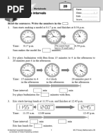 Time Reasoning Questions Worksheet | PDF