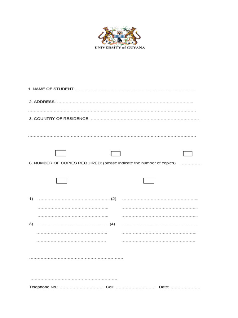 Application Form-Transcript, Letter, Certificate Replacement | PDF ...