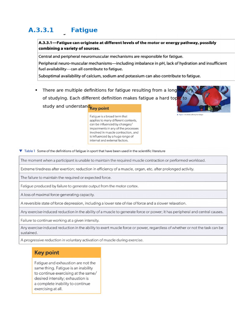 A.3.3.1 Fatigue Worksheet 1 | PDF