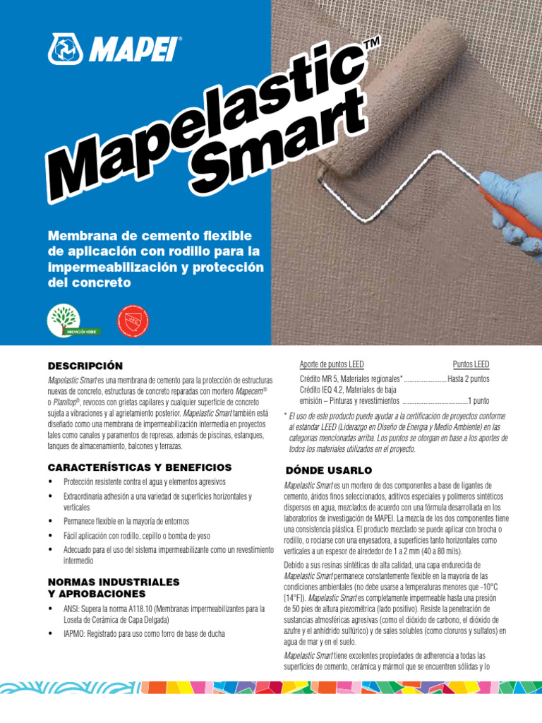 Ft Mapelastic Smart | PDF | Hormigón | Agua
