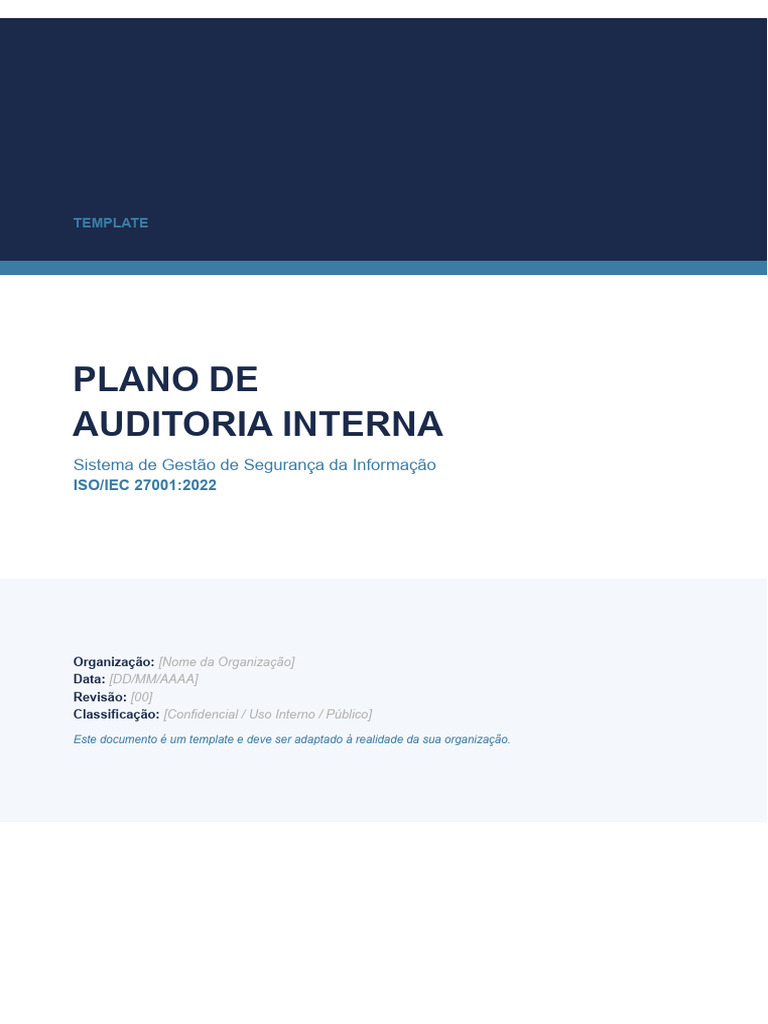 Plano de Auditoria Interna ISO 27001 | PDF