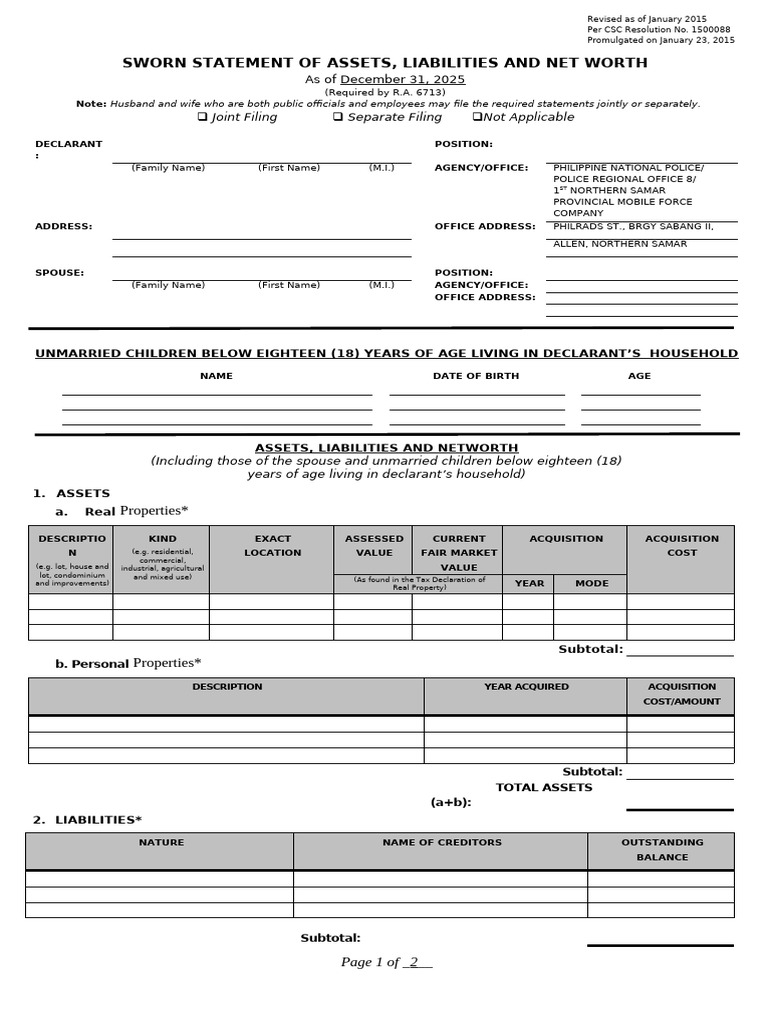 BLANK-SALN-Form | PDF