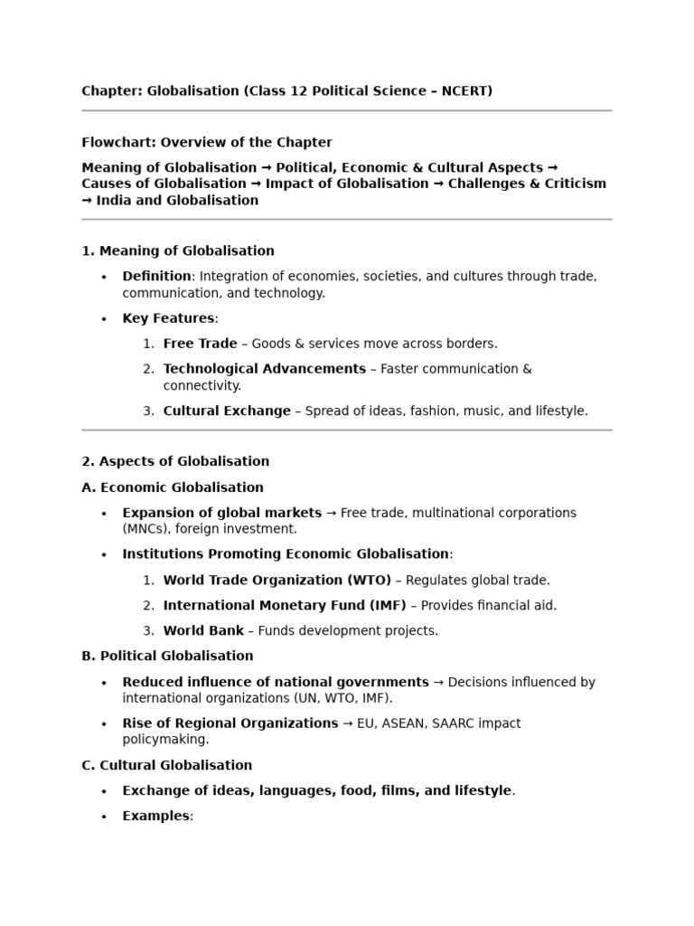 notes globalisation | PDF | Globalization | International Monetary Fund