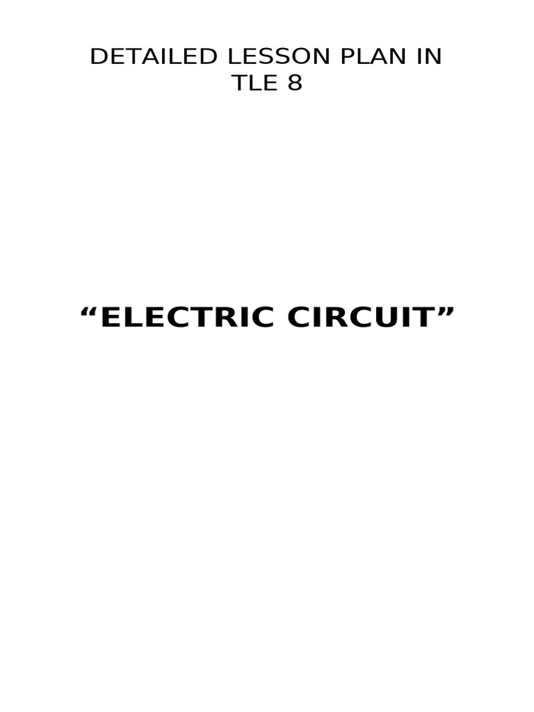 Detailed Lesson Plan in TLE 8 | PDF | Direct Current | Alternating Current