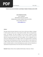 Download Trend Analysis of Poverty and Urban Crime in Nigeria Since 1999 by Aliyu Mukhtar Katsina PhD SN103260920 doc pdf
