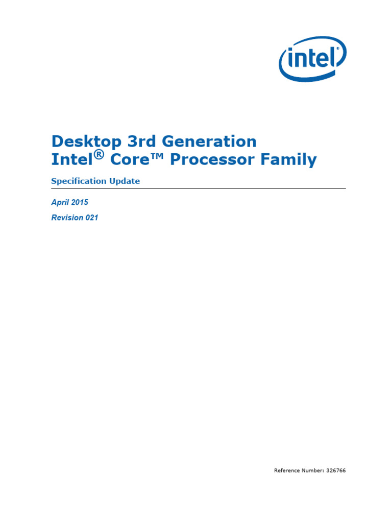 3rd Gen Core Desktop Specification Update | PDF | Intel | Computer Science