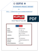A Project Work On Competitor Study and Brand Promotion of MedPlus Pharmacy Retail Chain by Rupak Jyoti Neog (MBA-Marketing)