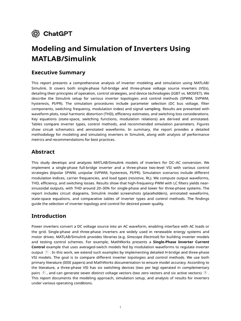 Modeling and Simulation of Inverters Using MATLAB_Simulink | PDF ...