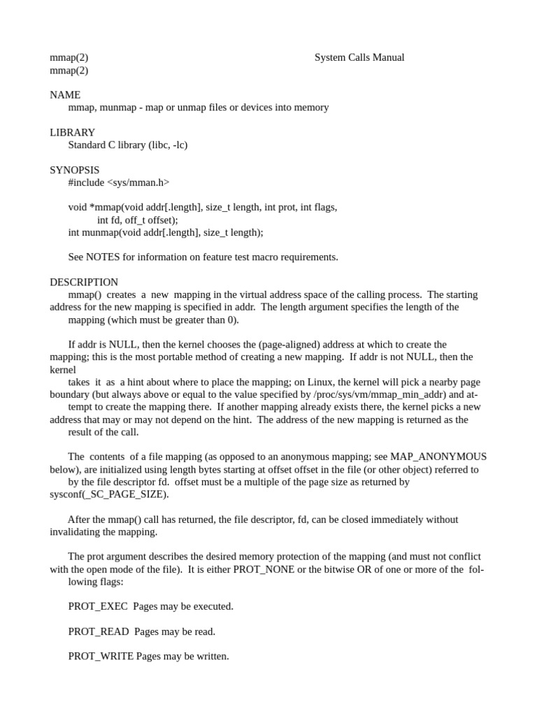 munmap | PDF | 64 Bit Computing | Thread (Computing)