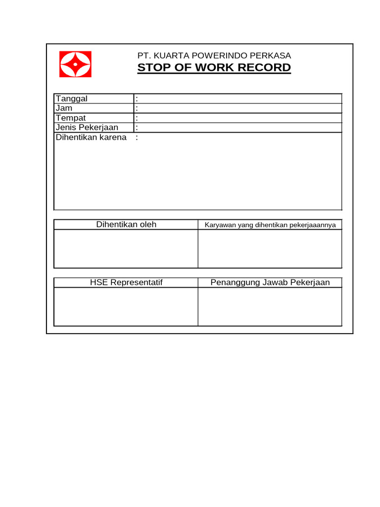 Stop of Work | PDF