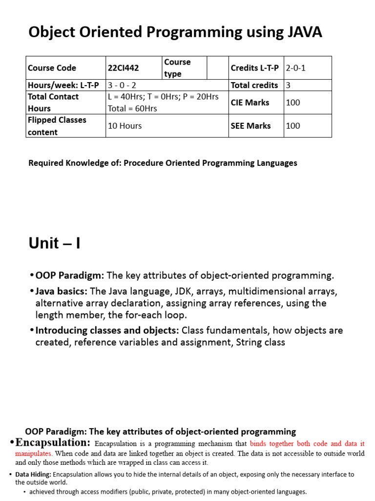 Java Unit 1.Pptx | PDF | Inheritance (Object Oriented Programming ...