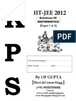 IIT JEE - 2012 Paper 1 & 2