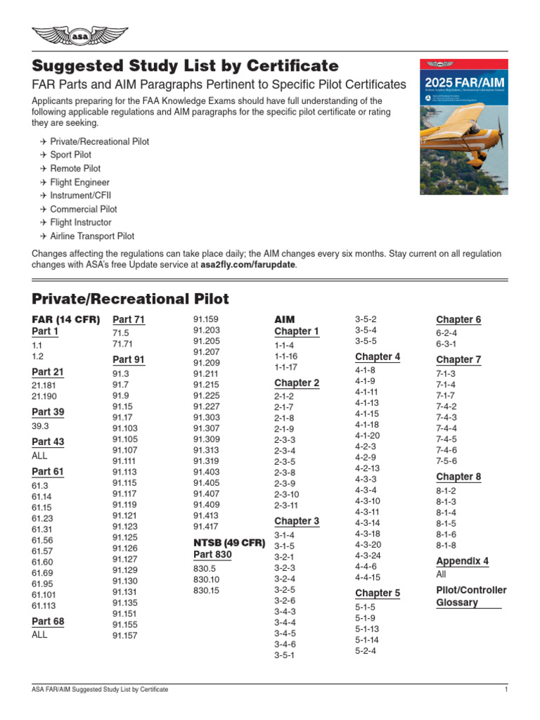 2025-ASA Study by Certificate | PDF | Transport Safety | Aerospace