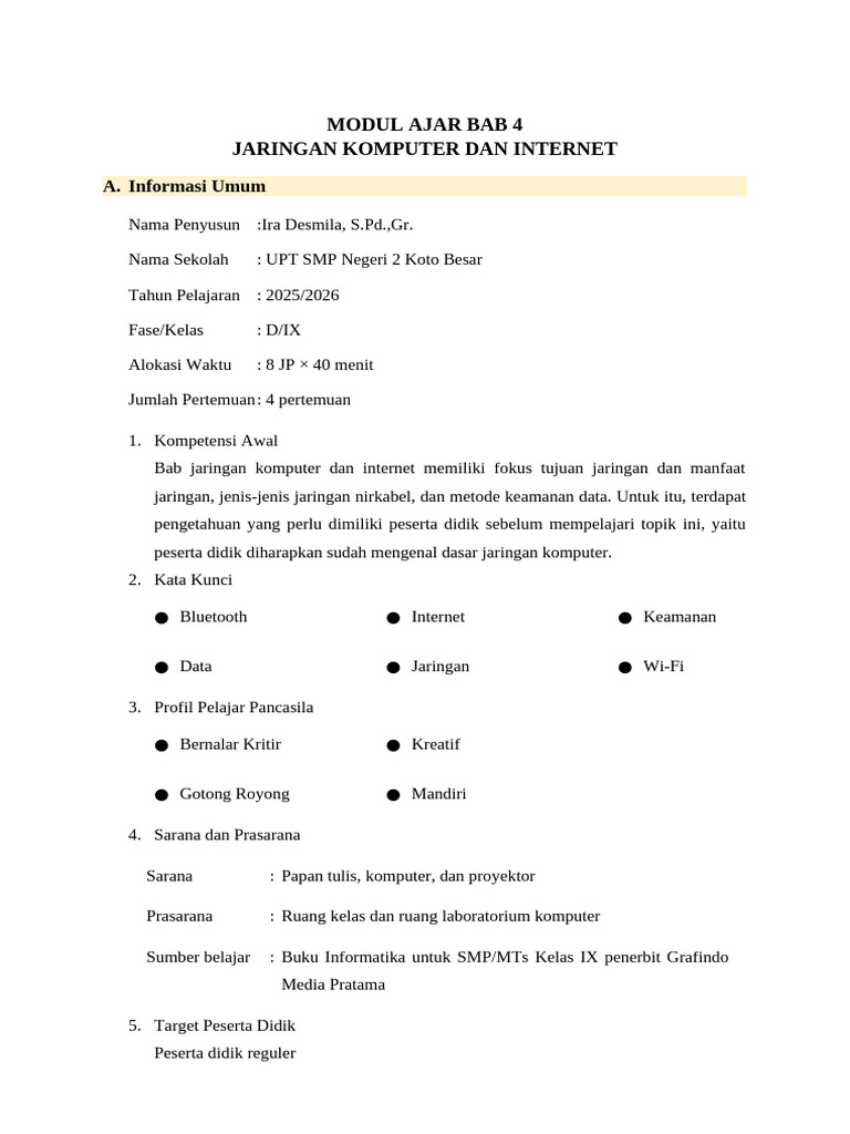 6. Modul Ajar Bab 4 | PDF