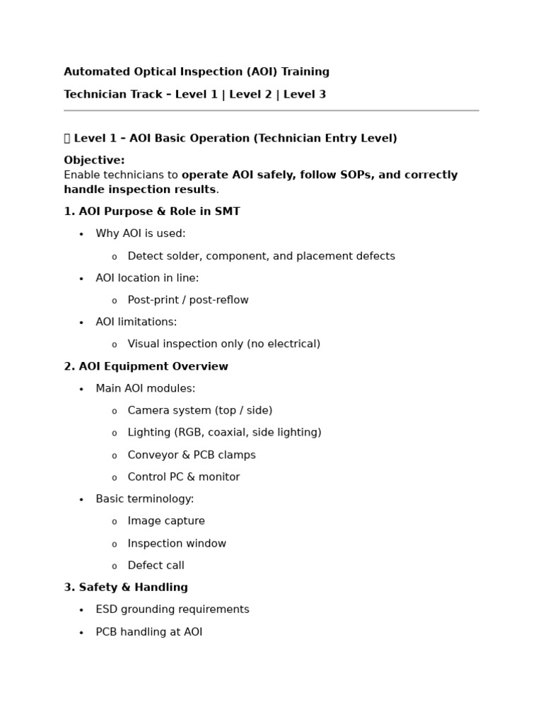 Automated Optical Inspection | PDF