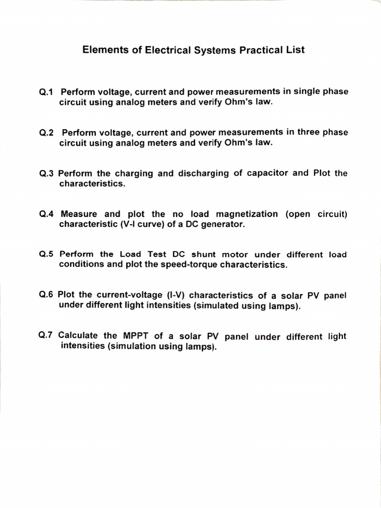 PCC Practical List | PDF