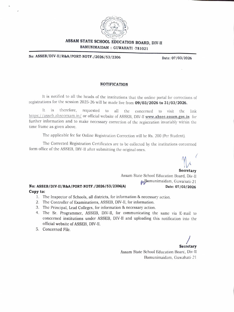 Registration Correction_ Notification | PDF