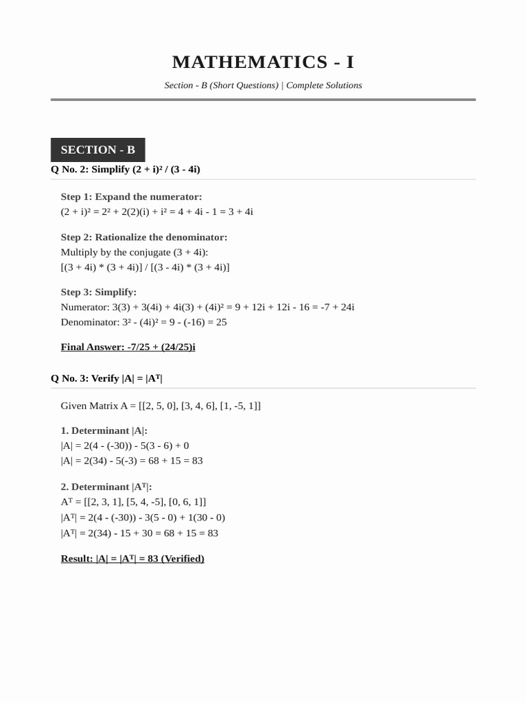 Mathematics Complete Solutions v2 | PDF | Abstract Algebra | Applied ...