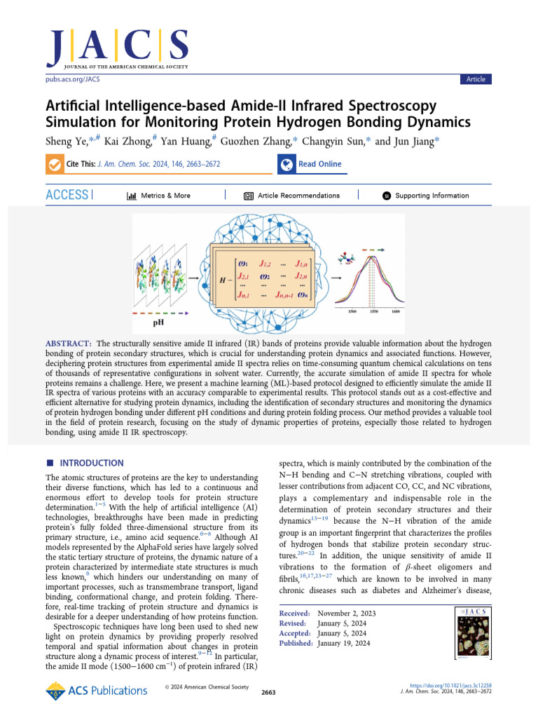 2024 Ye JACS AI Based Amide II IR Spectr Sim | PDF | Protein Folding ...