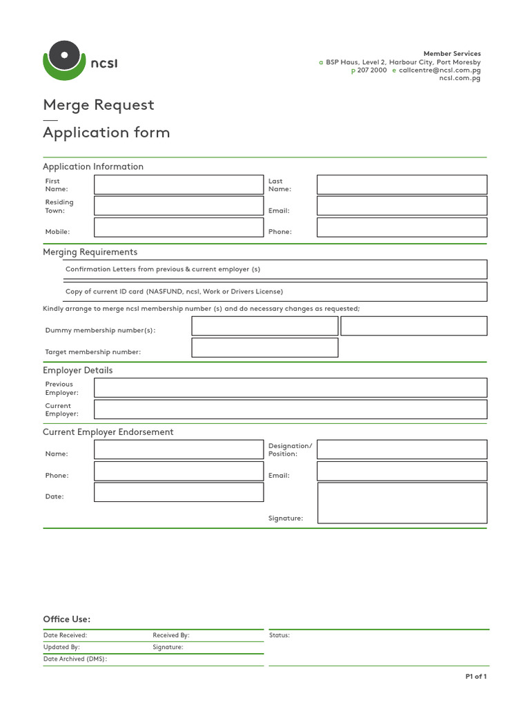SL6 Merge Application Form | PDF