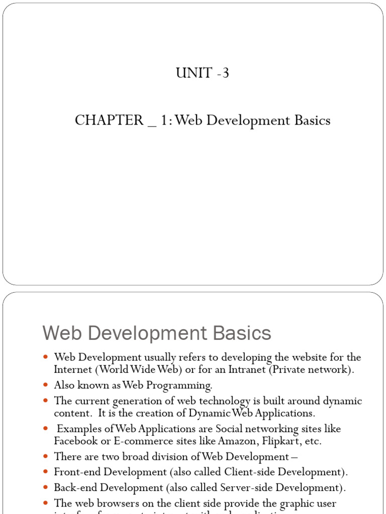Unit 3 Complete Notes | PDF | Dynamic Web Page | Html Element