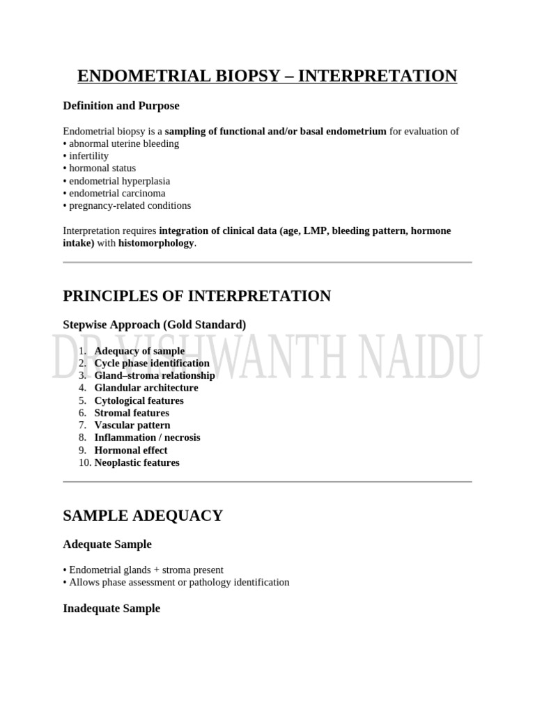 Endometrial Biopsy – Interpretation | PDF | Menstrual Cycle | Women's ...