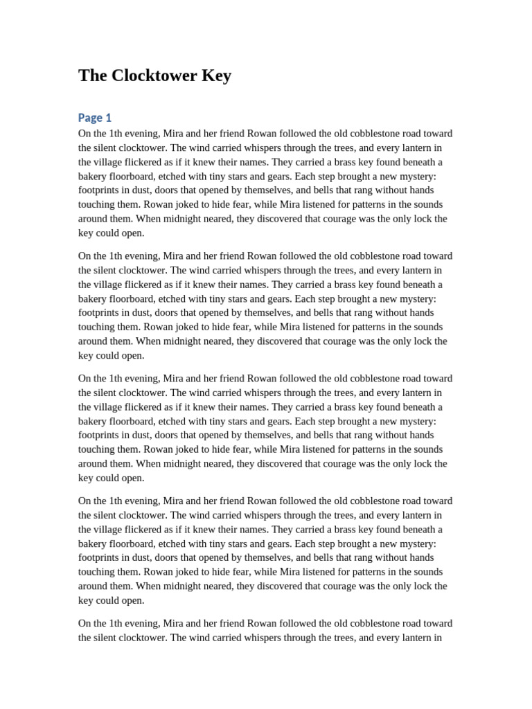 random_15_page_story | PDF | Brass