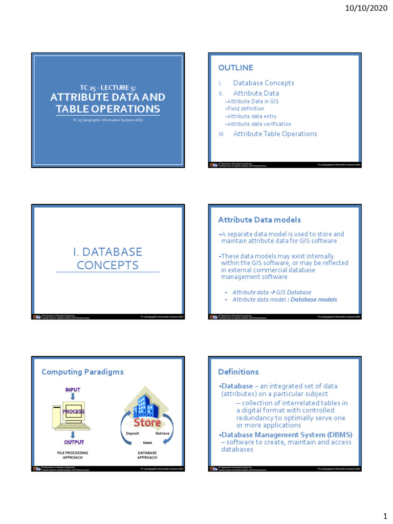 Lecture 5 Attribute Data Table Operations | PDF | Databases ...