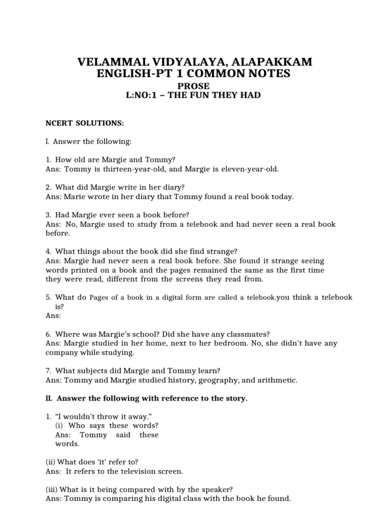 CLASS - IX - ENGLISH - PT 1 - COMMON NOTES | PDF | Wound | Teachers