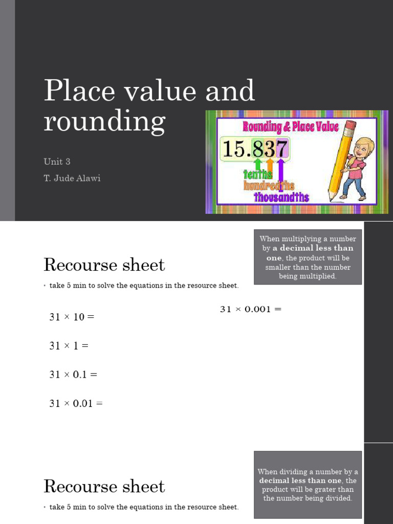 Place Value and Rounding | PDF | Accuracy And Precision | Mathematical ...