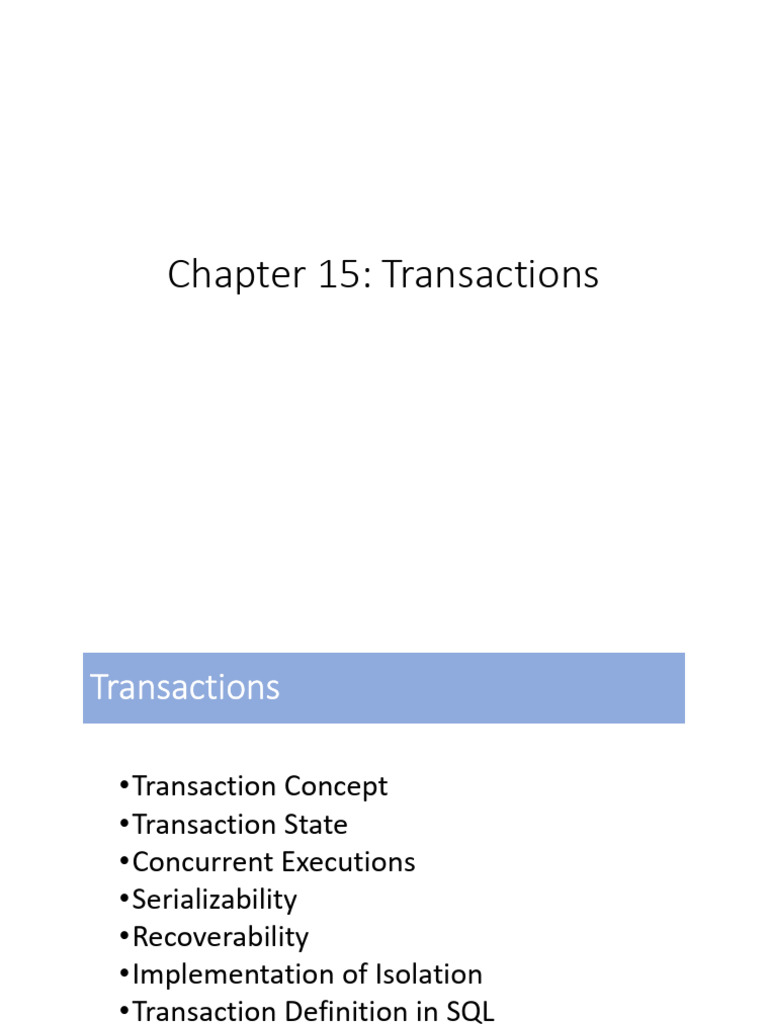 10. Transactions, Schedules and Serialisability | PDF | Database ...
