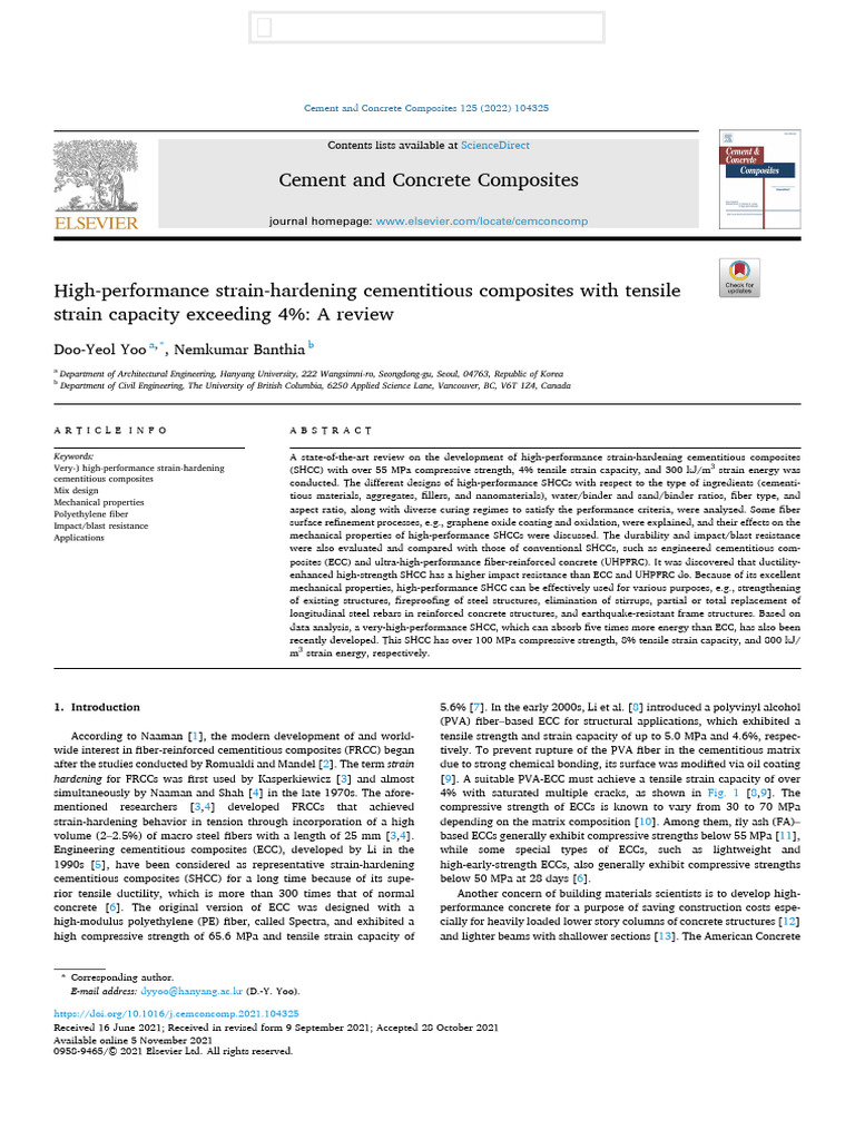 High-performance Strain-hardening Cementitious Composites With Tensile ...