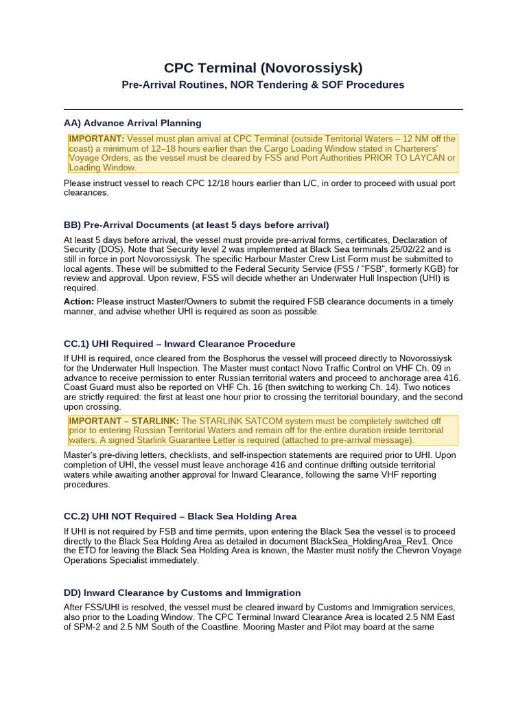 CPC Terminal Rules Combined (1) | PDF | Federal Security Service | Cargo